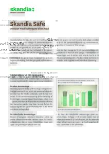 Skandia Safe  Pension med indbygget sikkerhed Skandia Safe er for dig, der som tommelfingerregel har mere end 10 år tilbage til pensionstidspunktet, og som sætter pris på sikkerhed. Oveni det