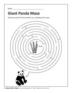 Name: __________________________________  Help the panda find the bamboo by completing the maze. Finish