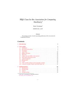 LATEX Class for the Association for Computing Machinery ∗ Boris Veytsman† , v1.49  Abstract