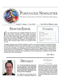 the  P ORTUGUESE N EWSLETTER The American Association of Teachers of Spanish and Portuguese  VOLUME
