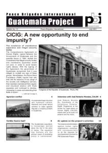 Peace Brigades International  Guatemala Project making space for peace  Bulletin No. 13