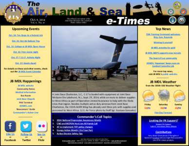 The official e-newsletter of the Joint Base McGuire-Dix-Lakehurst Public Affairs Office Oct. 9, 2014 Vol. 8, No. 41