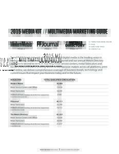 2015 MEDIA KIT // MULTIMEDIA MARKETING GUIDE ® ® PAGE 2