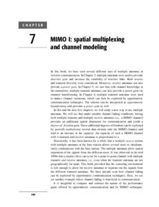 CHAPTER  7 MIMO I: spatial multiplexing and channel modeling