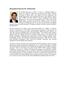 Microsoft Word - Biographical Sketch of Dr. Ki-Han Kim _ICR City U. of London, Aug 2013_