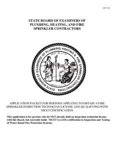 STATE BOARD OF EXAMINERS OF PLUMBING, HEATING, AND FIRE SPRINKLER CONTRACTORS