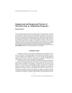 Educational Psychology Review, Vol. 12, No. 1, 2000  Intrapersonal and Interpersonal Theories of
