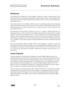 Executive Summary  McArthur River Mine Open Cut Project Draft Environmental Impact Statement  Background