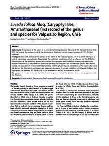 Suaeda foliosa Moq. (Caryophyllales: Amaranthaceae) first record of the genus and species for ValparaŁso Region, Chile