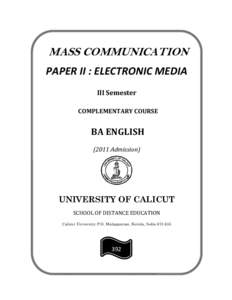 Microsoft Word - BA English III Sem. Complementary Course -Mass communication