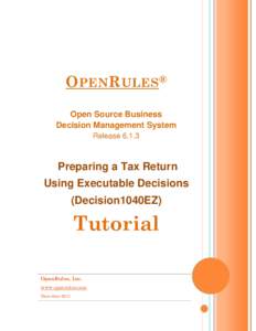 OPENRULES ® Open Source Business Decision Management System ReleasePreparing a Tax Return