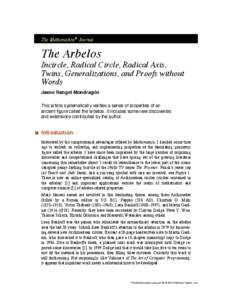 The Mathematica® Journal  The Arbelos Incircle, Radical Circle, Radical Axis, Twins, Generalizations, and Proofs without Words