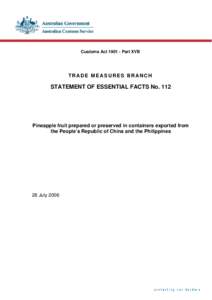 Statement of essential facts