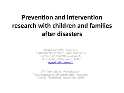 Moving research into practice: testing and implementing parenting interventions to promote children’s resilience
