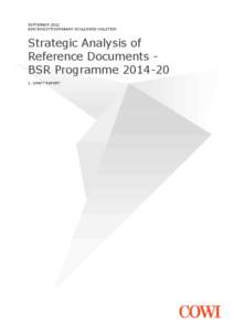 SEPTEMBER 2012 BSR/INVESTITIONSBANK SCHLESWIG-HOLSTEIN Strategic Analysis of Reference Documents BSR Programme[removed]DRAFT REPORT