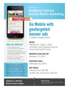 Spring[removed]Southeast Tourism Society Mobile Marketing  Go Mobile with