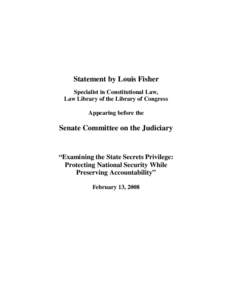 Statement by Louis Fisher