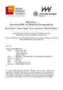 BPEL4Chor: Extending BPEL for Modeling Choreographies