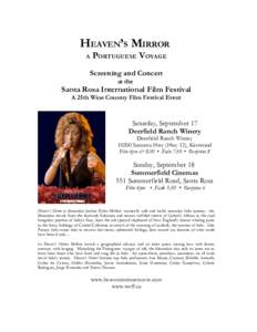 HEAVEN’S MIRROR A PORTUGUESE VOYAGE  Screening and Concert