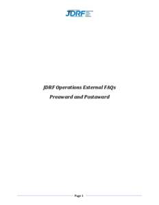 JDRF Operations External FAQs Preaward and Postaward Page 1  RMS360 Preaward FAQ
