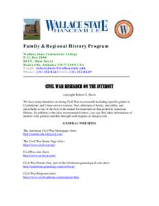 Family & Regional History Program