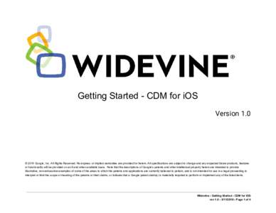       Getting Started ­ CDM for iOS  Version 1.0