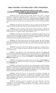 OHIO TURNPIKE AND INFRASTRUCTURE COMMISSION Resolution Directing the Executive Director to Take Action Concerning the Extension of Aptean, Inc. (f.k.a. Ross Systems, Inc.) and NOW Solutions, Inc. Software Maintenance Agr