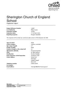 Sherington Church of England School Inspection report 	  			
	 	