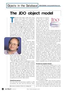 Objects in the Database  David Jordan /  The JDO object model