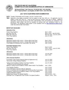 THE COMMITTEE OF BAR EXAMINERS / OFFICE OF ADMISSIONS