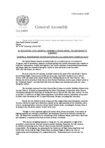 5 November[removed]General Assembly GA[removed]Department of Public Information • News and Media Division • New York Sixty-fourth General Assembly