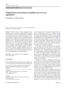 SOCA DOIs11761y SPECIAL ISSUE PAPER  Weighted fuzzy clustering for capability-driven service