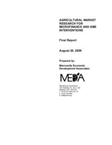Microsoft Word - Agricultural Market Research_August 2009.doc