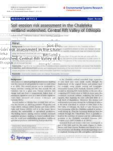 Soil erosion risk assessment in the Chaleleka wetland watershed, Central Rift Valley of Ethiopia