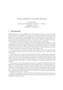 On the nonlinearity of boolean functions Fran¸cois Rodier Institut de Math´ematiques de Luminy – C.N.R.S. Marseille – France 