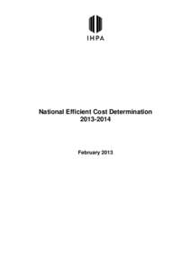 National Efficient Cost Determination