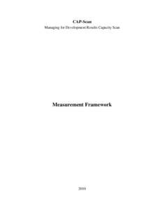 CAP-Scan Managing for Development Results Capacity Scan Measurement Framework  2010