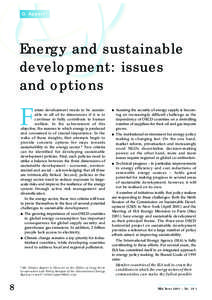 O. Appert*  Energy and sustainable development: issues and options