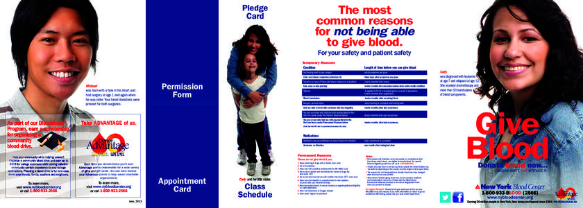 Pledge Card The most common reasons for not being able