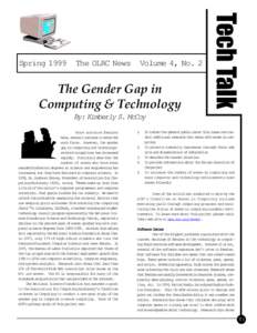 The OLRC News  Volume 4, No. 2 The Gender Gap in Computing & Technology