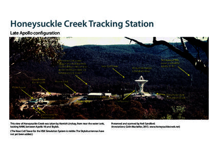 Honeysuckle Creek Tracking Station Late Apollo configuration Microwave link tower (bigger dish to Tidbinbilla via Dead Man’s Hill, smaller