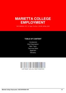 MARIETTA COLLEGE EMPLOYMENT MCE-9WWOM1-PDF | 31 Page | File Size 1,125 KB | 28 Mar, 2016 TABLE OF CONTENT Introduction
