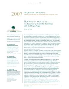 volume 6 : study #[removed]TROPMAN REPORTS Applied Research about the Pittsburgh Region’s Nonprofit Sector