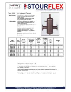 Type JP601 Specification Application  Air Separator Flanged
