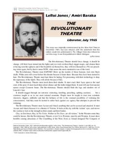 Amiri Baraka, The Revolutionary Theatre, Liberator, July 1965