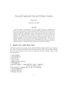 Generally Applicable Gene-set/Pathway Analysis Weijun Luo December 20, 2013