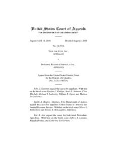 United States Court of Appeals FOR THE DISTRICT OF COLUMBIA CIRCUIT Argued April 14, 2016  Decided August 5, 2016