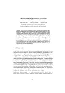 Efficient Similarity Search on Vector Sets Stefan Brecheisen Hans-Peter Kriegel  Martin Pfeifle
