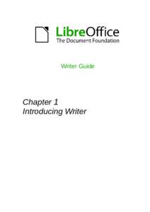 Writer Guide  Chapter 1 Introducing Writer  Copyright