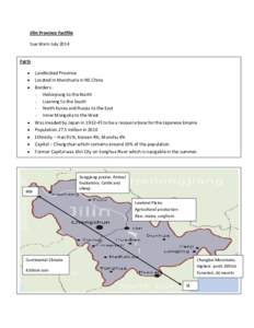 Jilin Province Factfile Sue Warn July 2014 Facts   
